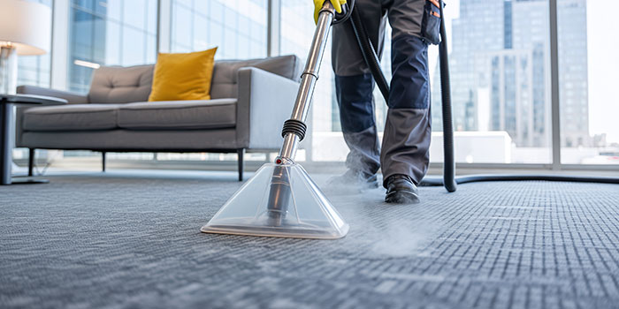 Commercial building getting it's carpet cleaned